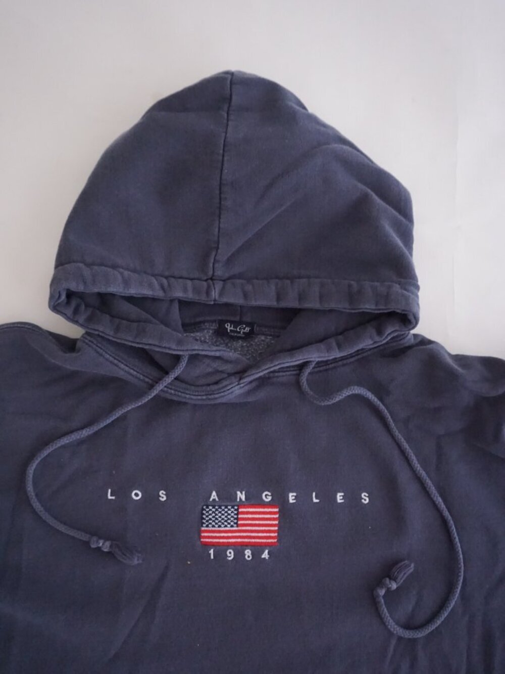 John Galt Navy Los Angeles 1984 Flag Embroidered Drawstring Kangaroo Pocket M - Picture 9 of 12